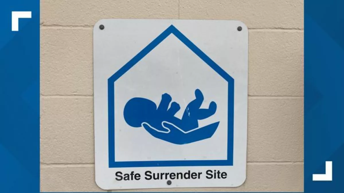 A sign displaying "Safe Surrender Site" for the Safely Surrendered Baby Program.